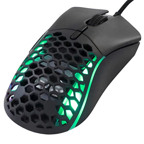 Bewinner RGB-Gaming-Maus, 12800 DPI, 6-stufig Einstellbare, Kabelgebundene, Ergonomische Maus, 13 Lichteffekte, USB-Wabenmaus für Computer von Bewinner
