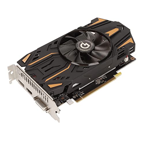 Bewinner RX550 4G-Grafikkarte, 4 GB GDDR5 (128 Bit) Grafikkarte mit Großem Lüfterkühlsystem, HDMI, DP, DVI, PCI Express 2.0, für die Videobearbeitung von Computerspielen von Bewinner