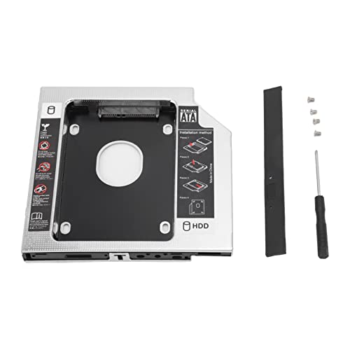 Bewinner SATA zu SATA 2. HDD SSD Gehäuse, Festplatten Caddy Gehäuse, 2 Kanal Schutz für 12,7 mm CD DVD ROM Steckplatz für Optische Laufwerke von Bewinner