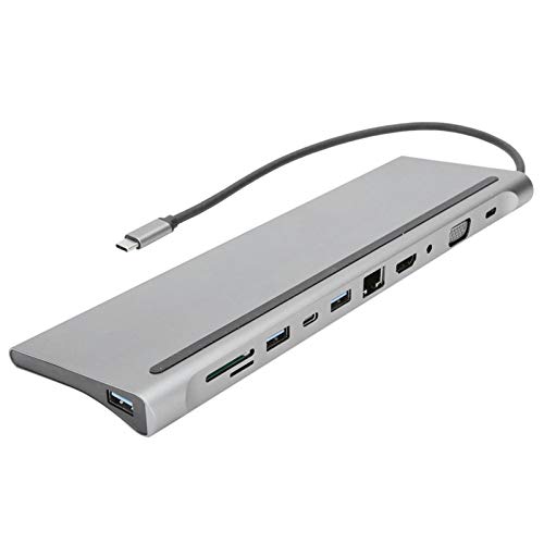 Bewinner Schnittstelle, USB3.0-Datenübertragung 5 Gbit/S, 11-in-1-Hub-Karte Typ-C-Erweiterungsdock USB3.1 Zum -Kartenleser Kleine Speicherkarte Speicherkarte 3,5-mm-Zusatzschnittstelle von Bewinner