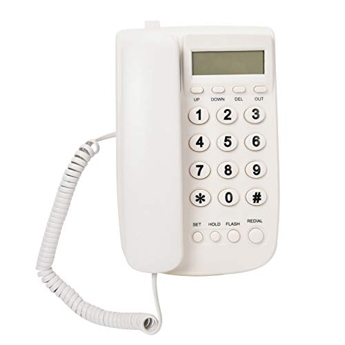 Bewinner Schnurgebundenes Telefon,Festnetztelefon mit Anrufbeantworter,Desktop Wandtelefon für Heim/Hotel/Büro mit automatischer Identifikation des FSK/DTMF Dualsystems(Weiß) von Bewinner