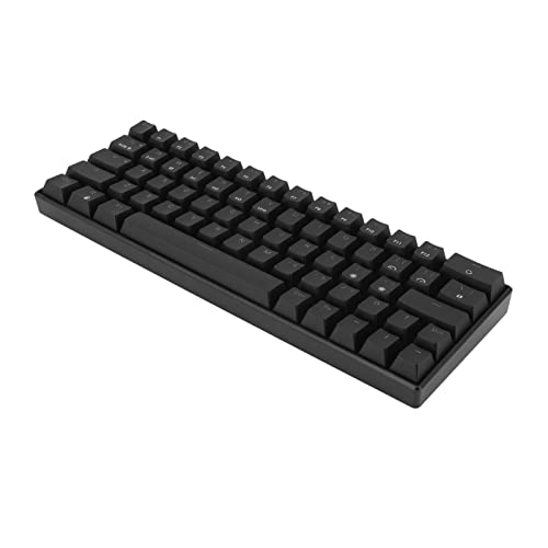 Bewinner Schwarze Mechanische Gaming Tastatur, Kompakte 64 Tasten Tastatur, Kabelgebundene USB C Gaming Tastatur, RGB 2.4G Wireless Tastatur für IOS (Blauer Schalter) von Bewinner