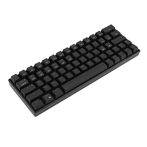 Bewinner Schwarze Mechanische Gaming Tastatur, Kompakte 64 Tasten Tastatur, Kabelgebundene USB C Gaming Tastatur, RGB 2.4G Wireless Tastatur für IOS (Linearer Aktionsschalter) von Bewinner