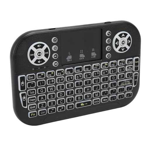Bewinner Tastatur, 2,4 GHz Kabelloser Bluetooth-Tastatur-Controller mit Touchpad, Wiederaufladbare Handtastatur für PC, Tablet, Laptop von Bewinner