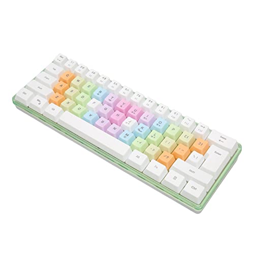 Bewinner Tragbare 60% Mechanische Gaming Tastatur, 61 Tasten, RGB Hintergrundbeleuchtung, Kabelgebundene Mechanische Tastatur mit Bunten Tastenkappen, 9 RGB Modi, Ergonomische Tastatur von Bewinner