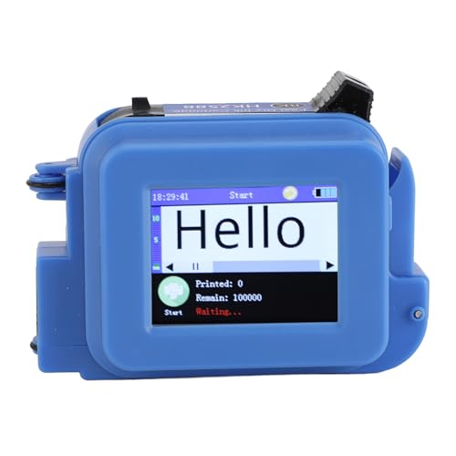 Bewinner Tragbarer Hand-Tintenstrahldrucker, Taschen-Tintenstrahl-Kodierungsgerät mit 2,4-Zoll-LED-Touchscreen, Hand-Tintenstrahlkodierer mit Schnell Trocknender Tinte für (Blue) von Bewinner