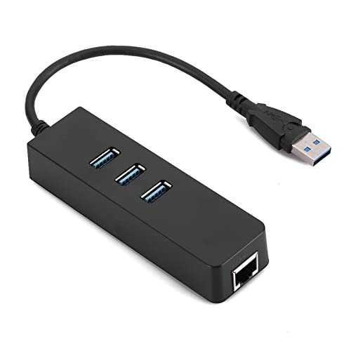 Bewinner USB 3.0-Ethernet-Konverteradapter mit 3 Anschlüssen, HUB-zu-RJ45-Konverter, USB3.0-Gigabit-LAN ​​+ 3.0-HUB-Universalnetzwerkkarte, Tragbarer Netzwerk-HUB-zu-RJ45-Konverteradapter von Bewinner