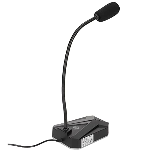 Bewinner USB 360° Verstellbares Computermikrofon mit RGB-Licht, USB-Mikrofon mit Schwanenhals-Rauschunterdrückung für die Aufzeichnung von Gaming-Meetings (Löwe) von Bewinner