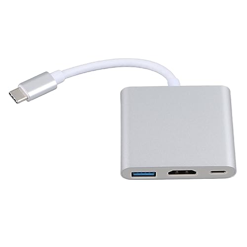 Bewinner USB-C-Dockingstation, 3-in-1-Aluminiumlegierung, 4K HD, 5 Gbit/s-Übertragung, USB-C-Hub für TV-Projektor, Computer, Laptop, 60 W PD von Bewinner