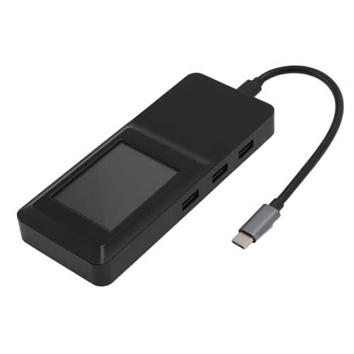 USB-C-Hub-Multiport-Adapter, Typ-C-Hub, USB-C-Dongle, USB-C-Multiport-Dockingstation mit 100 W PD, USB 3.0 USB 2.0-Anschluss, Kartenleser, LCD-Display-Tasten für Laptop-PC von Bewinner