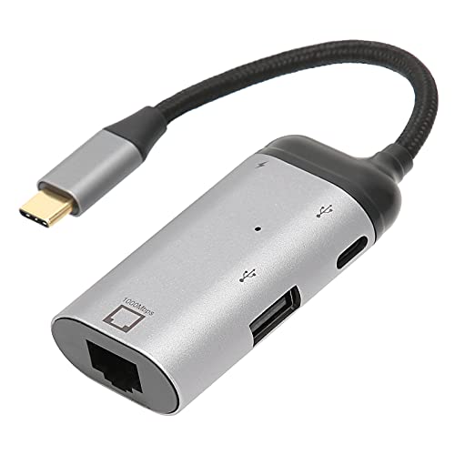 Bewinner USB C auf RJ45 Ethernet Adapter, 3 in 1 (Typ C+USB+PD) 10/100/1000 Mbps Gigabit Ethernet Adapter für Windows/Android/OS X von Bewinner