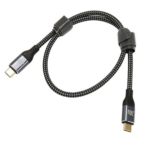 Bewinner USB-C-auf-USB-C-Kabel, 1,6 Fuß Stecker auf Stecker PD240W PD3.1 USB-Typ-C-Schnellladekabel, E-Mark-Chip-Nylon-Typ-C-Ladekabel für Laptop, Telefon, Tablet von Bewinner