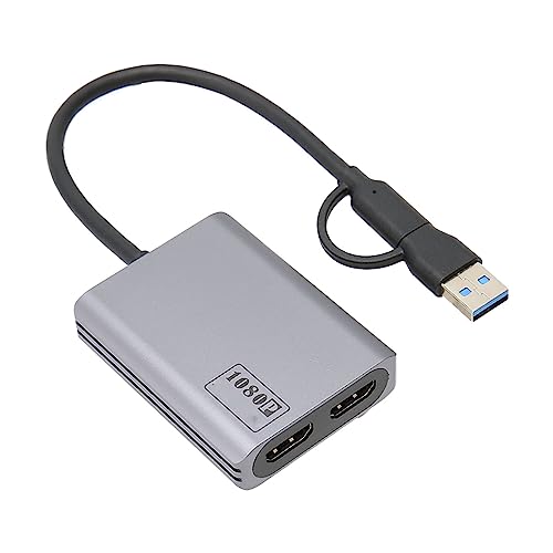 Bewinner USB-C-zu-Dual-HDMI-Adapter, USB-Typ-C-zu-Displayport-Dual-Konverter, USB 3.0 Dual-HDMI-Ultra-HD-HDMI-Videografikadapter für Laptop-Desktop-PC von Bewinner