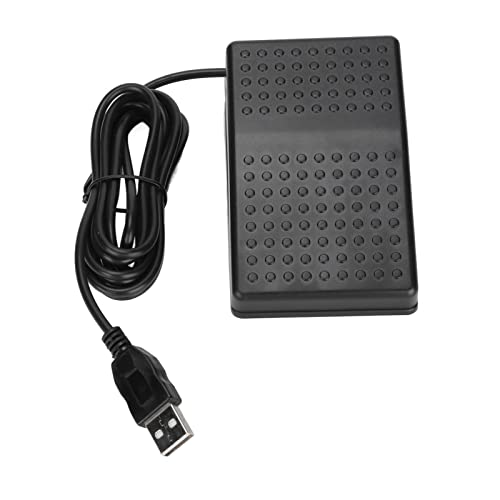 Bewinner USB Einzelfußpedal für PC-Computer, Ergonomisches USB Fußschalterpedal mit 2 M Kabel, Fußsteuerungs Tastatur Aktionsschalterpedal von Bewinner