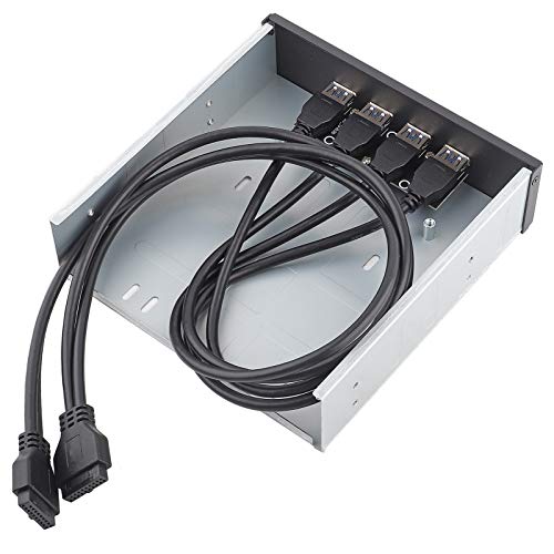 Bewinner USB-Frontplatte, Hochgeschwindigkeits-20Pin-4-Port-USB-3.0-HUB-Festplattentreiber-Frontplatte, 20Pin-Schnittstelle, Unterstützung für 3.0/2.0/1.1-Geräte, Plug-and-Play-Funktion von Bewinner