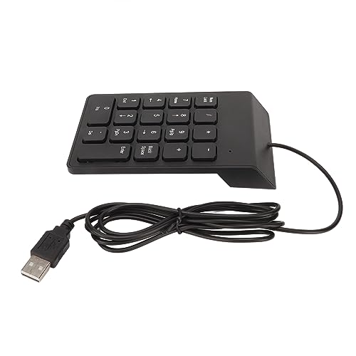 Bewinner USB Kabel Nummernblock, Externer Ziffernblock mit 18 Tasten für Laptop, Leises Tippen, Ergonomische Nummerntastatur für Bankbuchhalter, Plug and Play (1 STK) von Bewinner