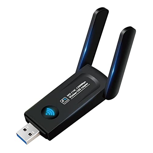 Bewinner USB-WLAN-Adapter, 1200 Mbit/S Dualband 2,4/5-GHz-WLAN-Netzwerk, Externer Empfänger, WLAN-Dongle-WLAN-Adapter für PC-Laptop-Desktop von Bewinner