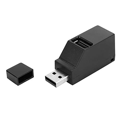 Bewinner USB2.0 Splitter, 3-in-1-USB 2.0-Hub Tragbarer Direkter Plug-in-Extender Computerzubehör für PC-Laptop und Andere USB-Geräte (schwarz 2.0) von Bewinner