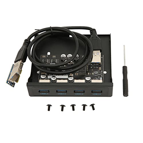 Bewinner USB3.0-Frontpanel-Hub, Optisches Laufwerk, 3,5-Zoll-Panel, Computer-Erweiterungskarte, 4 Ports, 5 Gbit/s, PCIE-USB-Adapter, Unterstützt Hot-Swap-USB3.0-Frontpanel für von Bewinner