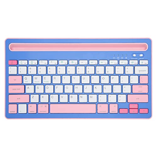 Bewinner Ultraflache -Tastatur, Wiederaufladbare Ergonomische Kabellose Tastatur, Leise Tasten, 5.0 Multi-Device-Tastatur für, OS (Purpur Rosa) von Bewinner