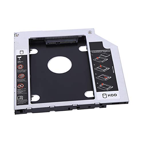 Bewinner Universeller Optischer 9,5-mm-Festplattenschacht-Caddy, Festplattenlaufwerk mit Festplatten-SSD-Gehäuse, Aluminium-Festplatten-Caddy-Gehäuseadapter für Optischen Laptop-CD/DVD-ROM-Schacht von Bewinner