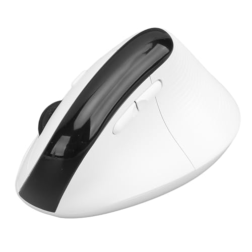 Bewinner Vertikale Kabellose -Maus, Ergonomisches Design, Reduziert Muskelbelastung, 4000 DPI Hohe Empfindlichkeit, Wiederaufladbar für Computer (White) von Bewinner