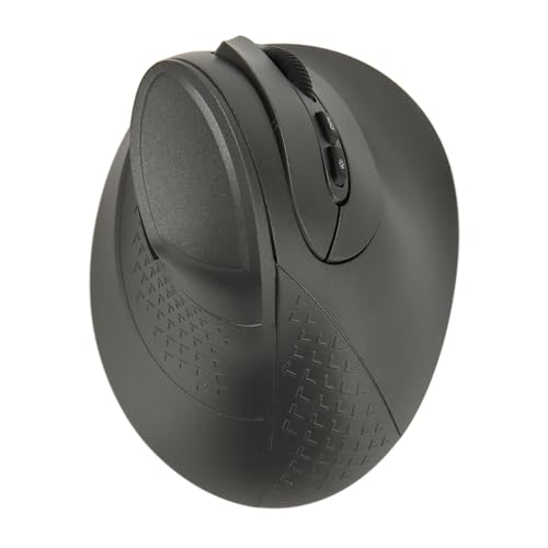 Bewinner Vertikale Maus, 2,4 G BT5.0 Wiederaufladbare USB-Maus, Kabellose Ergonomische Maus mit Einstellbarer DPI für Laptop, PC, Desktop, Schwarz von Bewinner