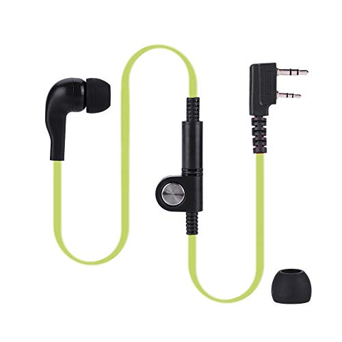 Bewinner Walkie-Talkie-Headset, 2-Pin K-Kopfhörer Ohrhörer Headset mit PTT-Mikrofon für Walkie-Talkie-Funkkopf K Geeignet für Polizeibeamte, Hotelwächter(Grün) von Bewinner