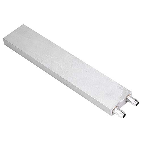 Bewinner Wasserkühlblock Aluminium für Flüssigkeitswasserkühler Kühlkörpersystem Silber CPU Kühler Wasserkühlblock Flüssiger Wasserkühler Kühlkörper für PC Laptop (40 x 200 x 12 mm) von Bewinner