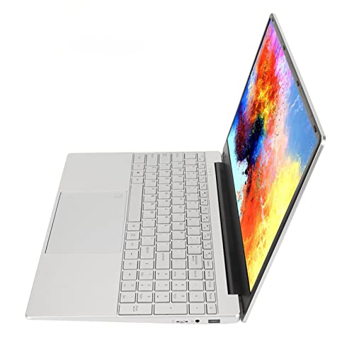 Bewinner Win 11-Laptop, 15,6-Zoll-2K-IPS-Display, J4125-Quad-Core-CPU, 8-G-RAM-Laptop mit Fingerabdruck-Tastatur, Hintergrundbeleuchtete Tastatur, Silberfarbener Notebook-Computer (8+1 TB von Bewinner