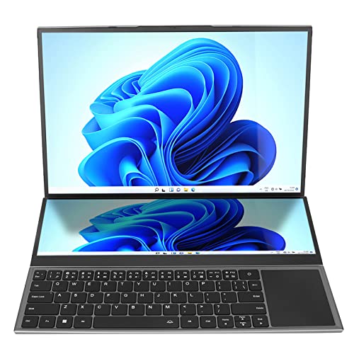 Bewinner Windows11 Laptop, Touch Display Dual Touchscreen Laptop mit 16 Zoll Dual Screen Laptop für Windows 11 für Core I7 Prozessor 16GB 64GB Unterstützung Dual Grafikkarten Gaming Laptop von Bewinner