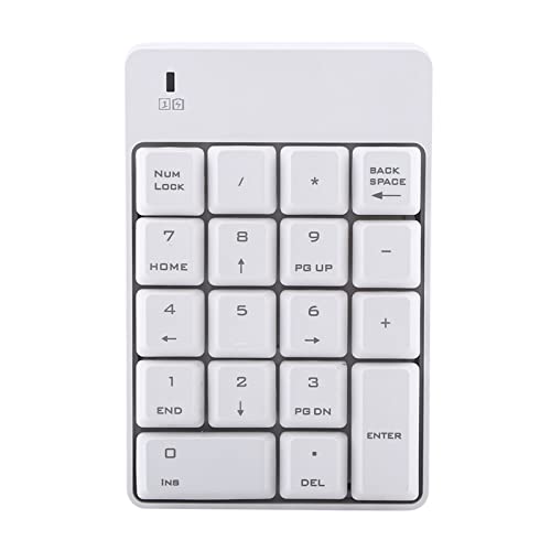 Bewinner Wireless Silent Number Pad Tragbare 18 Tasten Numerische Tastatur mit 2,4G USB Empfänger,für Laptop Notebook, Desktop, PC, Finanzbuchhaltung, (Weiss) von Bewinner