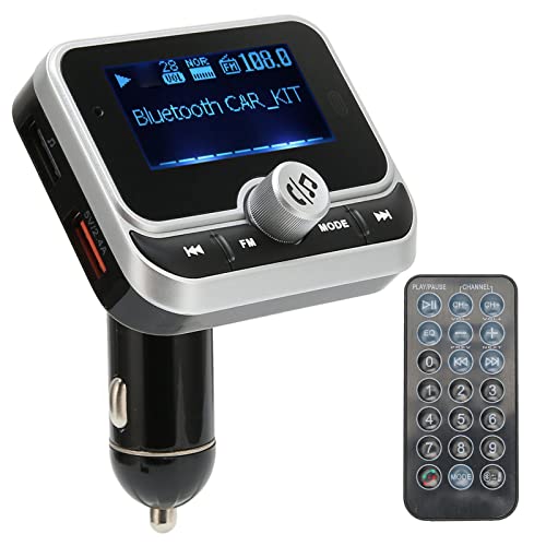 Bluetooth-FM-Transmitter für das Auto, Drahtloser Bluetooth-FM-Radioadapter mit 1,8-Zoll-Bildschirm, 2 USB-Ports, Autoladegerät, Musik-Player-Kfz-Kit von Bewinner