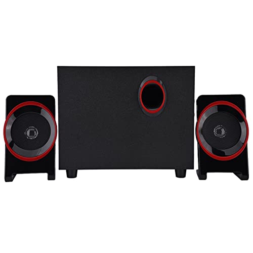 Computer Multimedia Kleiner Lautsprecher, SADA SL-8018 Notebook USB2.1 Audio Holz Desktop Bass Musik Lautsprecher Subwoofer, 1 Hauptlautsprecher und 2 Seitenlautsprecher Tragbarer Kombilautsprecher von Bewinner