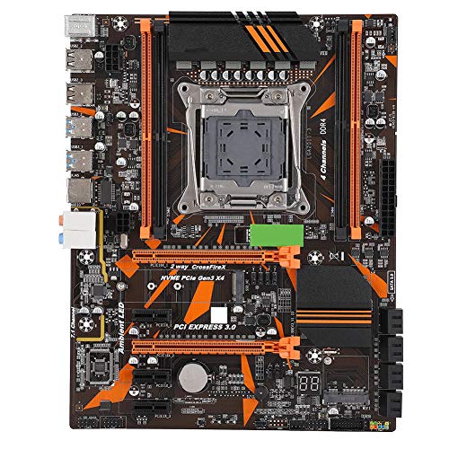 Desktop Motherboard, A2011-3 DDR4 Desktop Mainboard für Intel x99 Chipsatz, 8 SATA2.0 Anschlüsse und 1 SSD M.2 Schnittstelle, Unterstützung für 4 DDR4 2133/2400/2800 Speicher von Bewinner