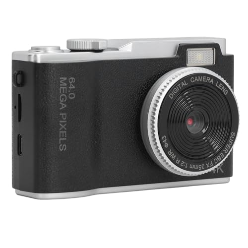 Digitalkameras für die Fotografie, 1080P 48MP Vlogging-Kamera, 16-facher Digitalzoom-Kompaktkamera mit 2,4-Zoll-Bildschirm, Tragbare Selfie-Kamera für Reisen (Black) von Bewinner