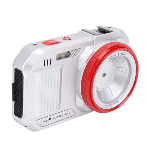 Doppelbildschirme Digitalkamera für Fotografie, WiFi 48MP Vlogging -Kameras 2.8 "Bildschirm mit 16x Digitalem Zoom, Autofokus -Videokamera für die Reise (Silver) von Bewinner
