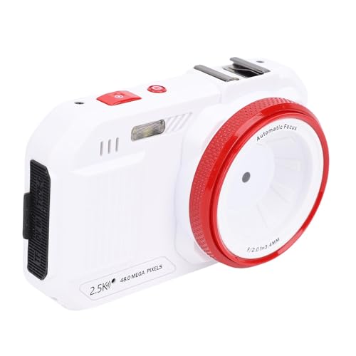 Doppelbildschirme Digitalkamera für Fotografie, WiFi 48MP Vlogging -Kameras 2.8 "Bildschirm mit 16x Digitalem Zoom, Autofokus -Videokamera für die Reise (White) von Bewinner
