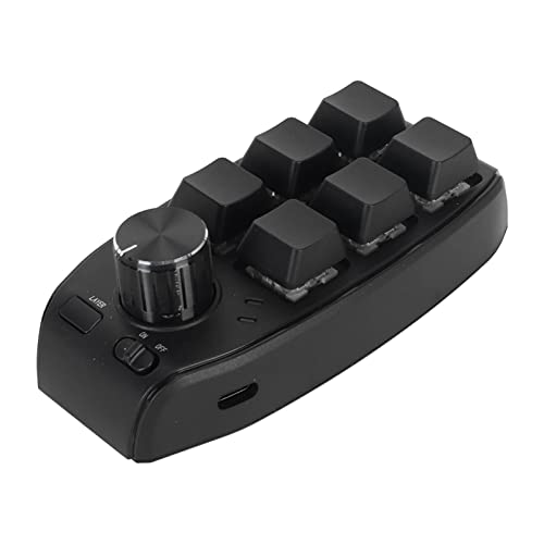 Einhändige Mechanische Tastatur, 6 Tasten -Tastatur mit 1 Knopf, Roter Schalter, Programmierbare Makro-Multifunktionstastatur für Gaming Office Media (Wireless BT (eingebauter von Bewinner
