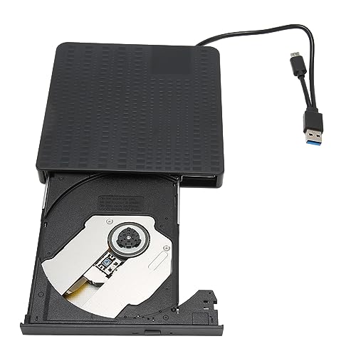 Externes CD-DVD-Laufwerk, Tragbarer CD-Brenner mit USB C USB 3.0 Dual-Schnittstellen für Win7 8 98 SE ME, für Win10, für Win11, für Linux, für OS X und Mehr, Geräuschloser Betrieb von Bewinner