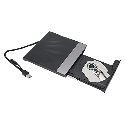 Externes DVD Laufwerk, USB 3.0 Typ C Dual Ports, Tragbarer DVD/CD Rewriter, Brenner, Hochgeschwindigkeits Schmaldesign, Geräuscharmer, Stoßfester CD Brenner (Blueray Burn) von Bewinner