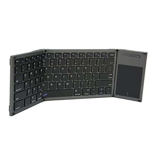 Faltbare Bluetooth-Tastatur, Tragbare Drahtlose Tastatur mit Touchpad, Wiederaufladbare 78 Tasten, Ultradünne Faltbare Tastatur, Kompatibel mit Betriebssystem Android Windows von Bewinner