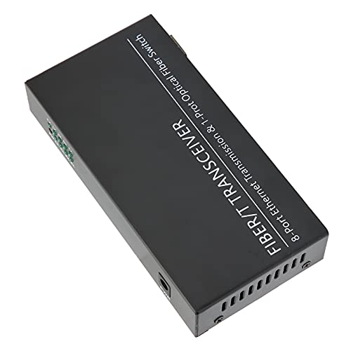 Gigabit Ethernet Medienkonverter, 1 Glasfaser 8 Port Ethernet Singlemode Dual Glasfaser Adaptiver Gigabit Konverter, RJ45 10/100/1000M Gigabit Switch, Glasfaser zu Ethernet Konverter mit Duplex SC von Bewinner