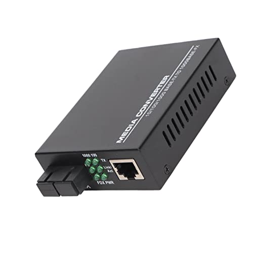 Gigabit Ethernet Medienkonverter, Multimode Glasfaser zu Ethernet Konverter mit RJ45 Port und SC Port, 10 100 1000 Mbit/s Ethernet Netzwerk Bis zu 0,55 Km/0,34 Meilen, LED Anzeige (EU-Stecker) von Bewinner