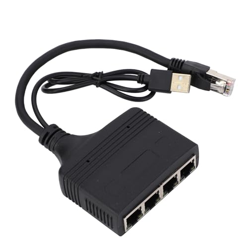 Gigabit-Ethernet-Splitter, Kompakter 1-in-4-out-1000-Mbps-Netzwerksplitter für TV-Set-Top-Box, Router mit USB-betriebenem Design, Schnell und Störungsfrei, Geeignet für ADSL-Modems von Bewinner