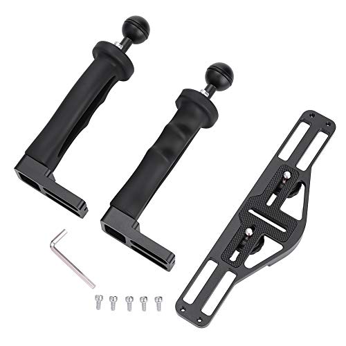 Handheld Handgriff 1/4in Schrauben Unterwasserkamera Stabilisator Aluminium Tray mit Zwei Handgriffen für Unterwasserkamera Gehäuse Fall Zubehör von Bewinner