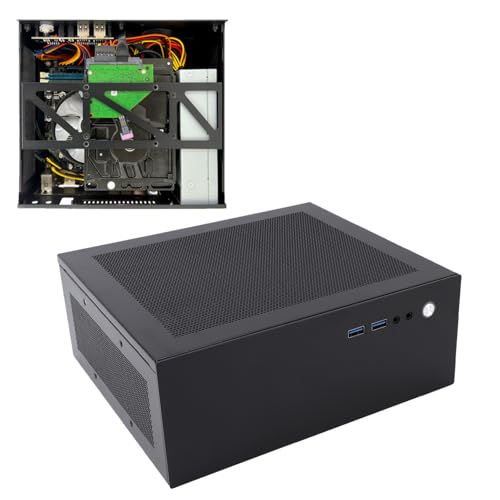 ITX-PC-Gehäuse, Tower-Gaming-Computergehäuse, Mesh-Punch-Wärmeableitung, USB3.0-Anschlüsse, PCI-Steckplätze, Vertikales und Horizontales PC-Gehäuse für Flex-Netzteil von Bewinner