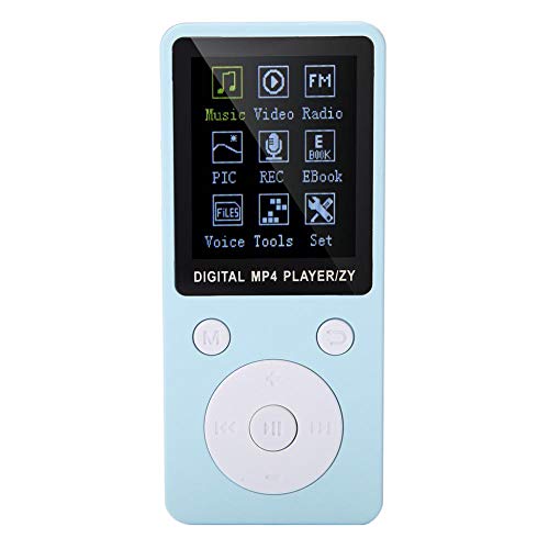 Intelligenter MP4-Player, digitaler 32-G-RAM-Musikplayer mit Kopfhörern, rutschfeste Schutzhülle Unterstützung für mehrsprachigen MP3-/MP4-Player -, Video, E-Book(blau) von Bewinner