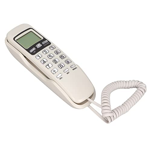 KXT333CID Schnurgebundenes Wandtelefon, Multifunktions-Retro-Wandtelefon mit LCD-Display für das Home Office Im Hotel (Weiss) von Bewinner