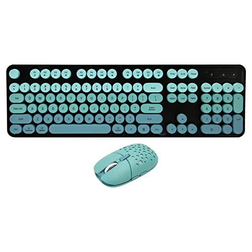 Kabellose Tastatur- und Maus-Kombination, Kabelloses USB-Computer-Tastatur- und Maus-Set, 3 DPI Einstellbar, 2,4 G Leise, Ergonomische Tastatur-Maus für Laptop-Computer-PC-Desktop (Mischfarbe Blau) von Bewinner